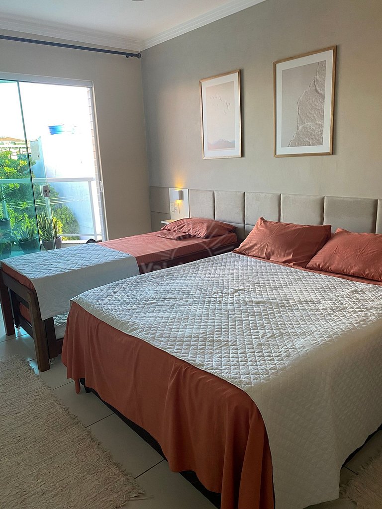 Apartamento de 2 quartos próximo à Praia do Forte – conforto