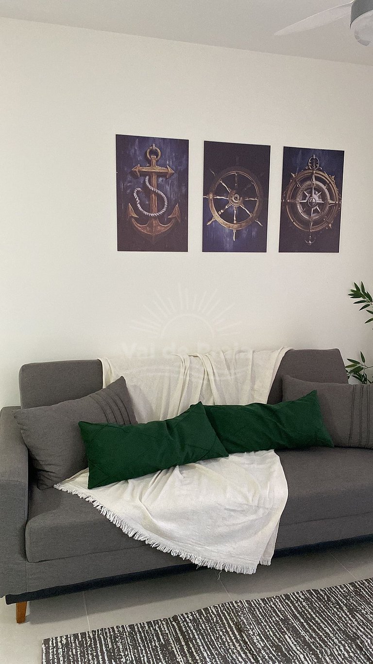 Apartamento acessível em condomínio sofisticado perto da Pra