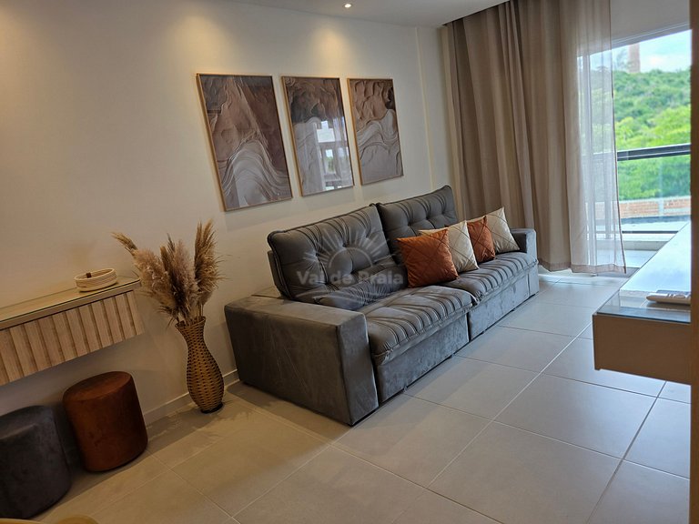 Apartamento com 2 quartos e 2 banheiros, próximo à Prainha