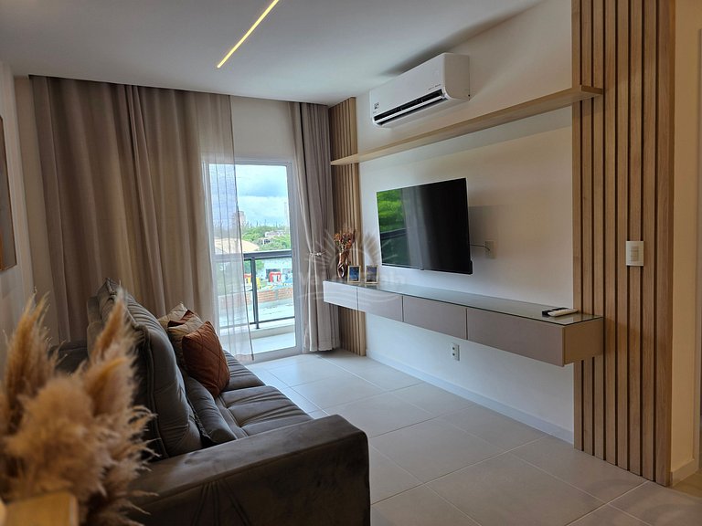 Apartamento com 2 quartos e 2 banheiros, próximo à Prainha