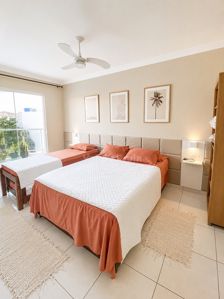Apartamento de 2 quartos próximo à Praia do Forte – conforto