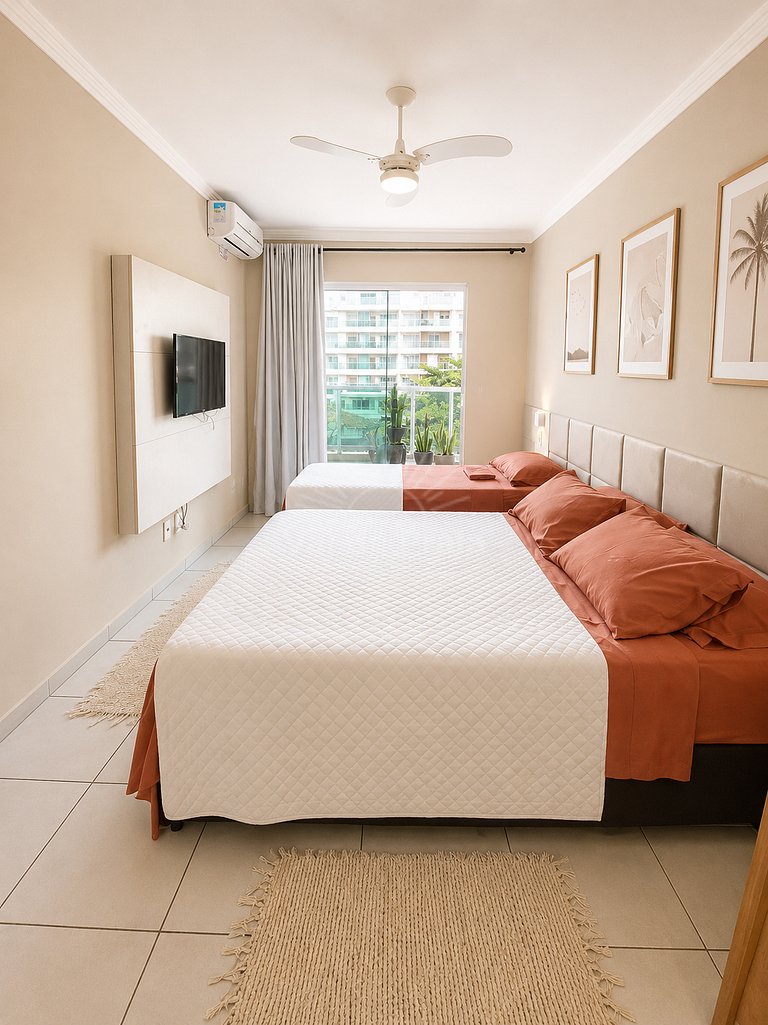 Apartamento de 2 quartos próximo à Praia do Forte – conforto
