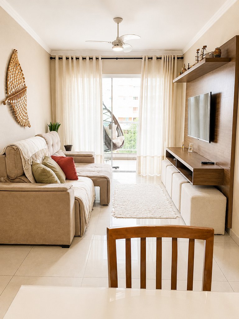Apartamento de 2 quartos próximo à Praia do Forte – conforto