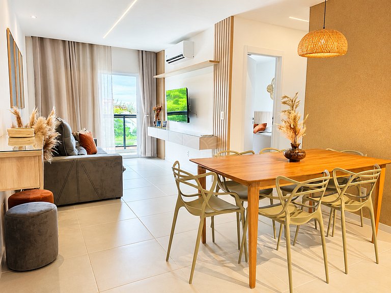 Apartamento com 2 quartos e 2 banheiros, próximo à Prainha
