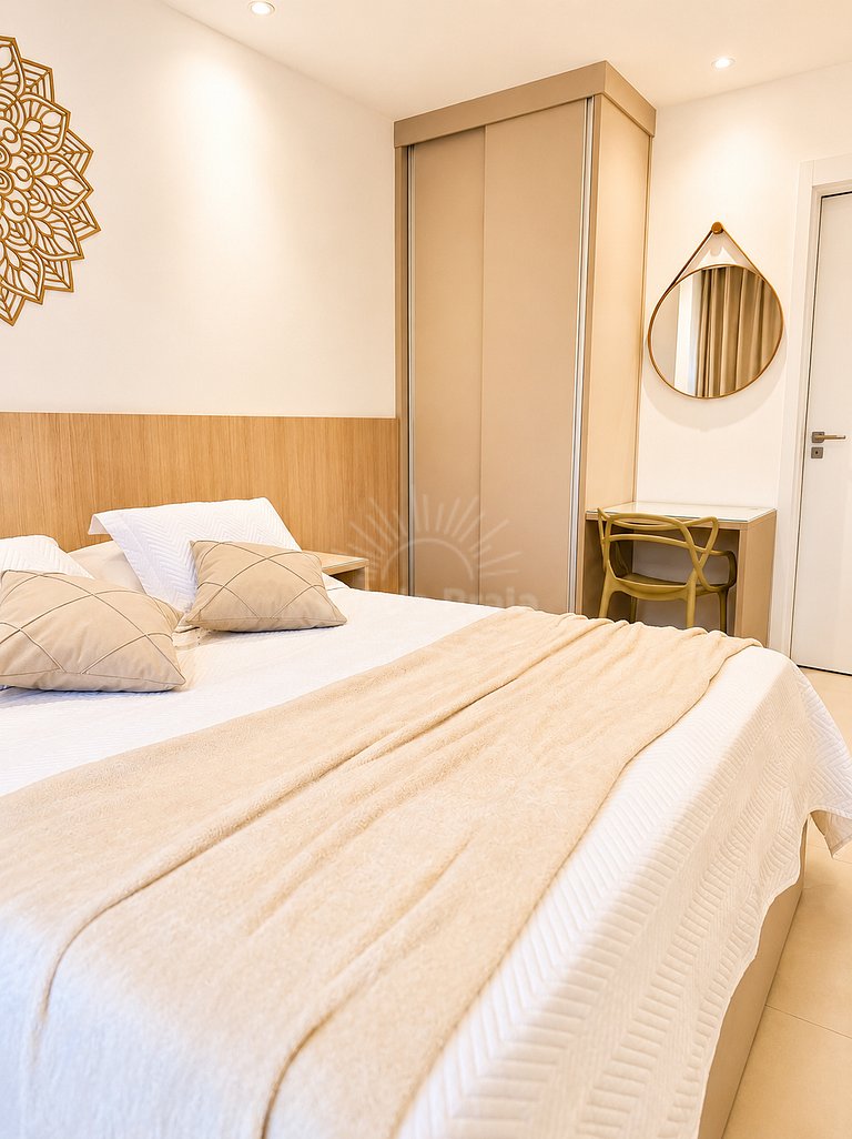 Apartamento com 2 quartos e 2 banheiros, próximo à Prainha